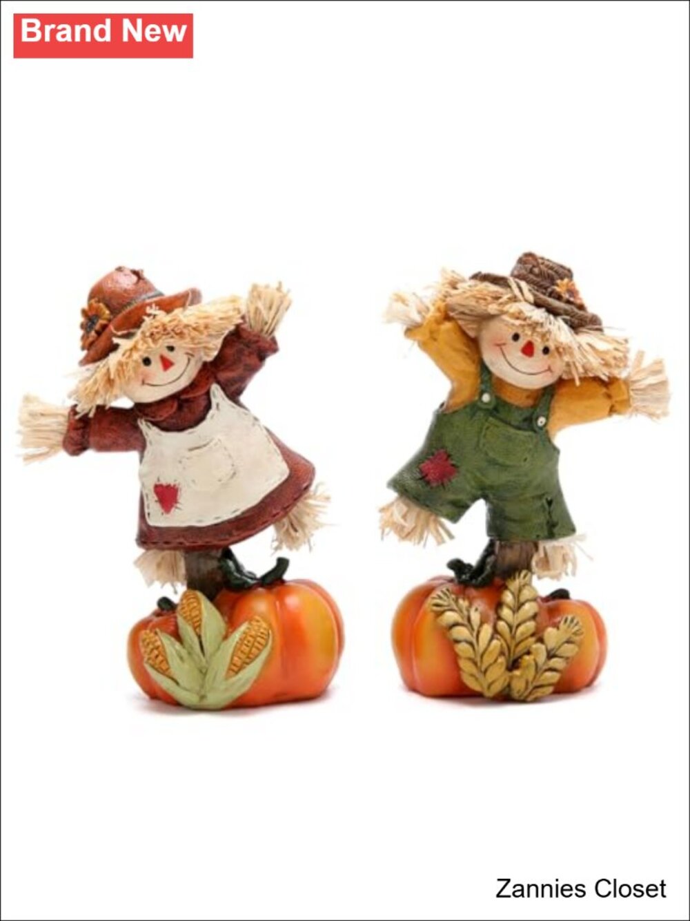 ✨Hodao Handcrafted Scarecrow Pumpkin Figurines Fall Thanksgiving Home Decor Set